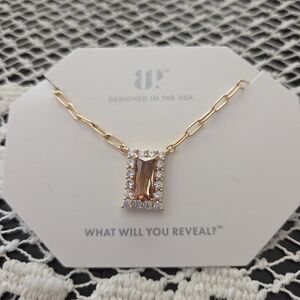 NEW bp Gold Necklace with Gemstone Pendant